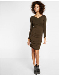 Express Ruched Crossover Front Dress
