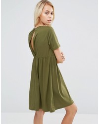 Asos Smock Dress With Cut Out Back
