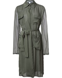 Diane von Furstenberg Sheer Sleeve Trench Coat