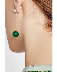 Delfina Delettrez 18kt Yellow Gold Earring With Chalcedony And Pearls