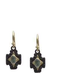 Armenta Old World Petite Cross Triplet Drop Earrings W Black Diamonds