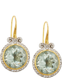 Gurhan Silhouette Green Amethyst Diamond Drop Earrings