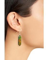 Stone Oval Drop Earrings