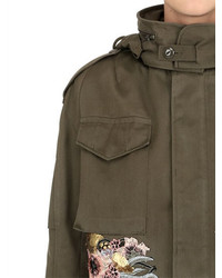 Antonio Marras Floral Embellished Cotton Field Jacket