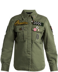 Marc Jacobs Patch And Brooch Embellished Cotton Jacket