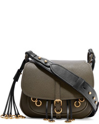 Olive Embellished Leather Crossbody Bag