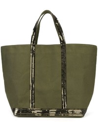 Olive Embellished Sequin Tote Bag
