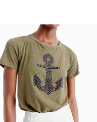 J.Crew Embellished Anchor T Shirt