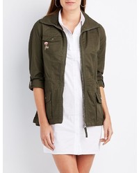 Charlotte Russe Embroidered Anorak Jacket