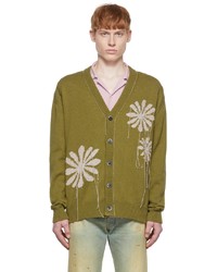 Olive Embroidered Cardigan