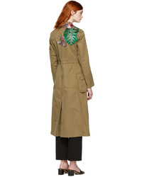 Valentino Green Embroidered Army Coat