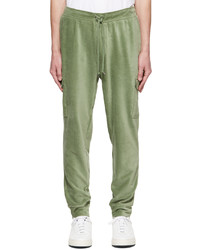 Olive Embroidered Corduroy Cargo Pants
