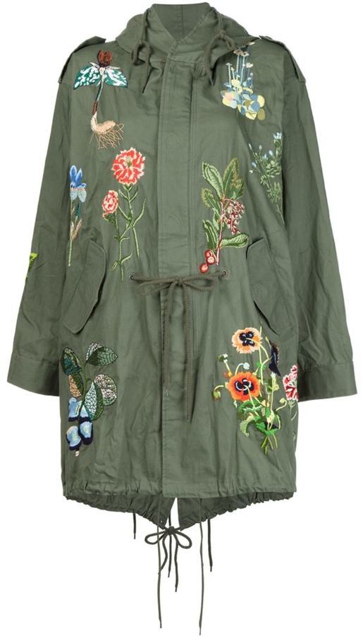 embroidered parka