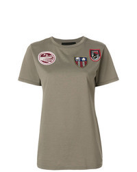 Olive Embroidered Crew-neck T-shirt