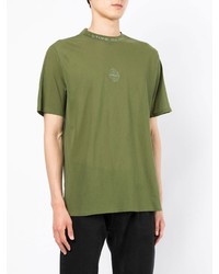 Stone Island Compass Logo Embroidered Cotton T Shirt