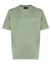 PS Paul Smith Happy Logo Embroidered Cotton T Shirt
