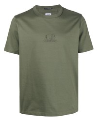 C.P. Company Logo Embroidered Cotton T Shirt