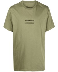 Maharishi Logo Embroidered Organic Cotton T Shirt