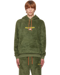 Olive Embroidered Fleece Hoodie