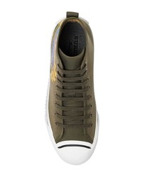 Burberry Embroidered Archive Logo High Top Sneakers