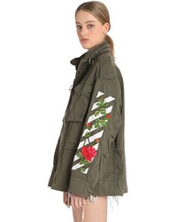 Off-White M65 Roses Embroidery Canvas Field Jacket