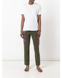 Sandrine Rose Embroidered Cropped Jeans