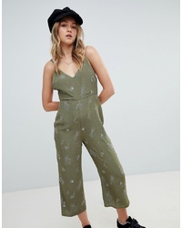 Honey Punch Backless Jumpsuit With Jellyfish Embroidery