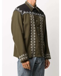 Bode Embroidered Panelled Shirt