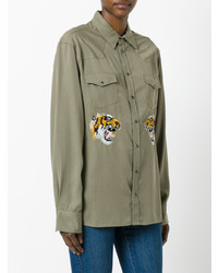 Laneus Embroidered Tiger Shirt