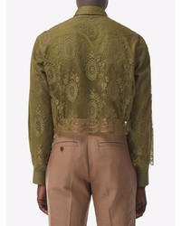 Burberry Lace Overlay Cotton Shirt