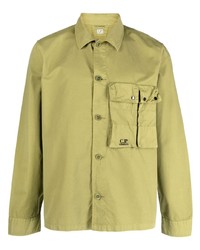 C.P. Company Logo Embroidered Chest Pocket Shirt