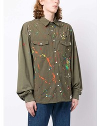 Mostly Heard Rarely Seen Paint Embroidered Long Sleeve Shirt