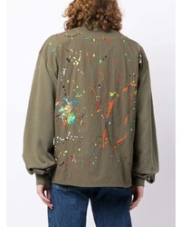 Mostly Heard Rarely Seen Paint Embroidered Long Sleeve Shirt