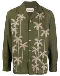 Baziszt Palm Trees Embroidered Shirt