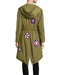 Moschino Embroidered Floral Parka