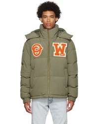 Men's Olive Puffer Jackets by Off-White