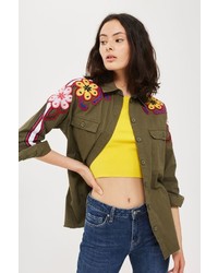 Topshop Embroidered Floral Shirt