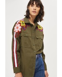 Topshop Embroidered Floral Shirt