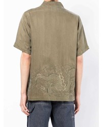 Maharishi Dragon Embroidered Short Sleeve Shirt