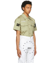 Hood by Air Khaki Veteran Heavy Twill Short Sleeve Shirt