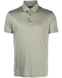 Olive Embroidered Silk Polo