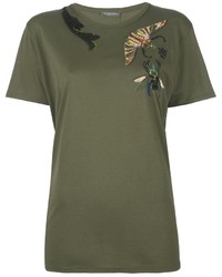 Alexander McQueen Insect Embroidered T Shirt