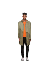 Olive Embroidered Trenchcoat