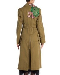 Valentino Tropical Dream Embroidered Cotton Trench Coat