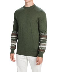 Olive Fair Isle Crew-neck Sweater