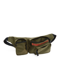 DSQUARED2 Green Nylon Military Bum Bag