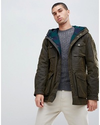 Barbour Coll Four Pocket Hooded Jacket In Green