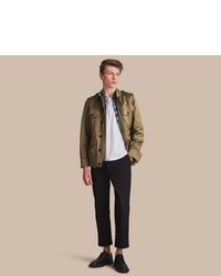 Burberry Cotton Field Jacket With Detachable Warmer
