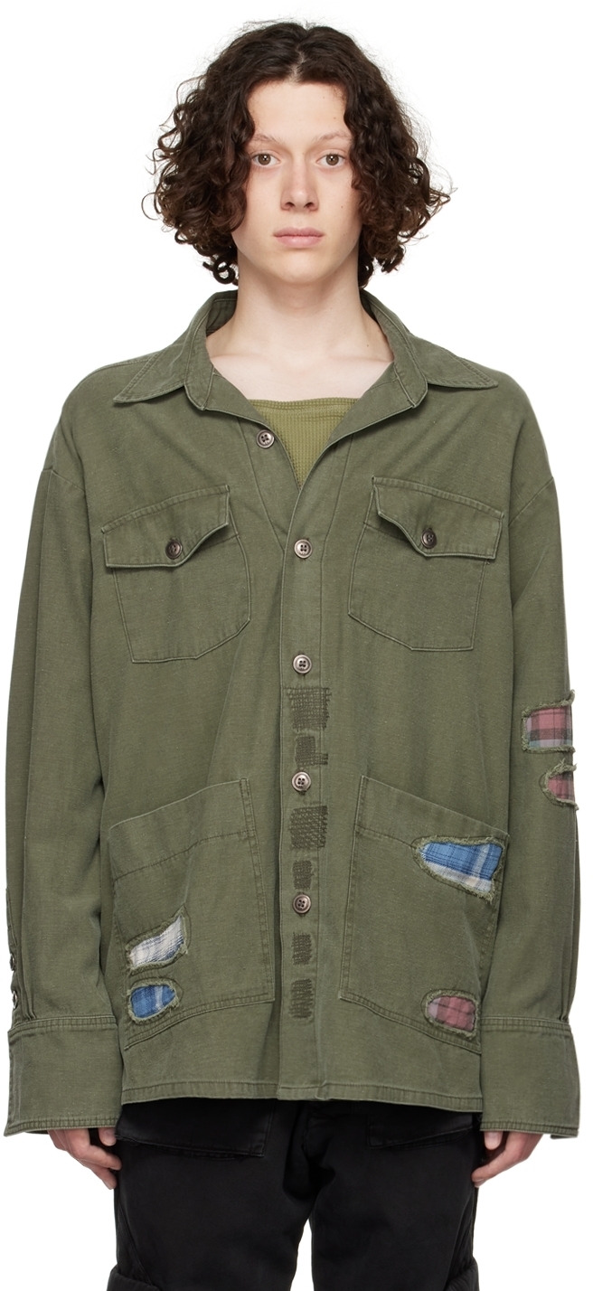 Greg Lauren Green Cotton Jacket, $700 | SSENSE | Lookastic
