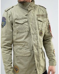 Alpha Industries M65 Field Jacket With Patches In Green, 53% OFF